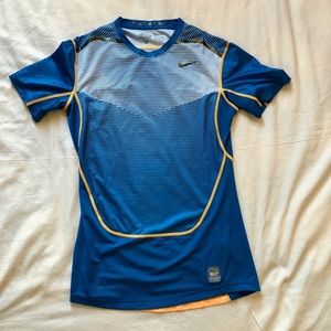 Nike Pro Dri Fit Combat T Shirt Short Sleeve Blue